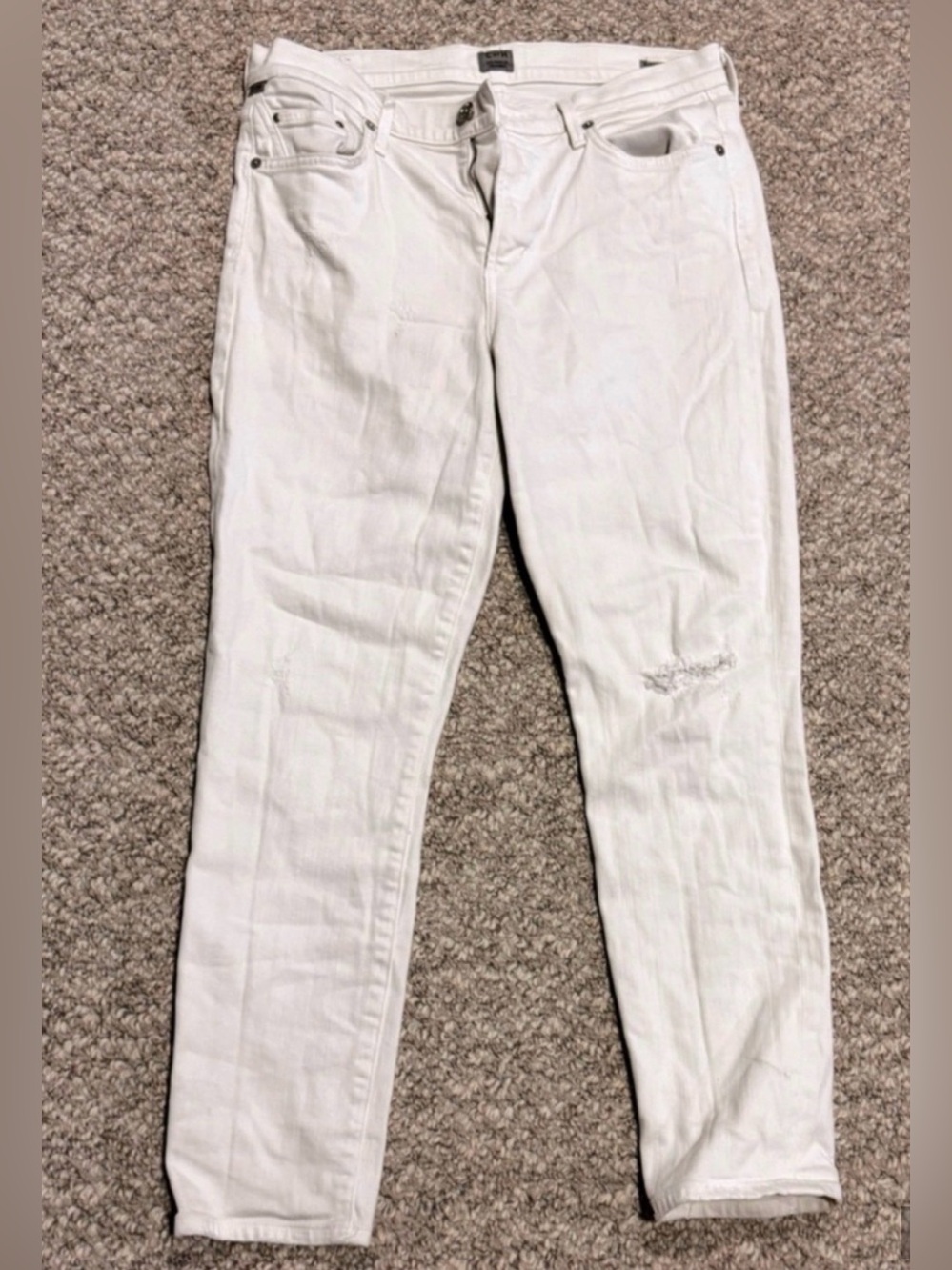 Citizens of Humanity Rocket Crop High Rise Skinny White Jeans Size 29